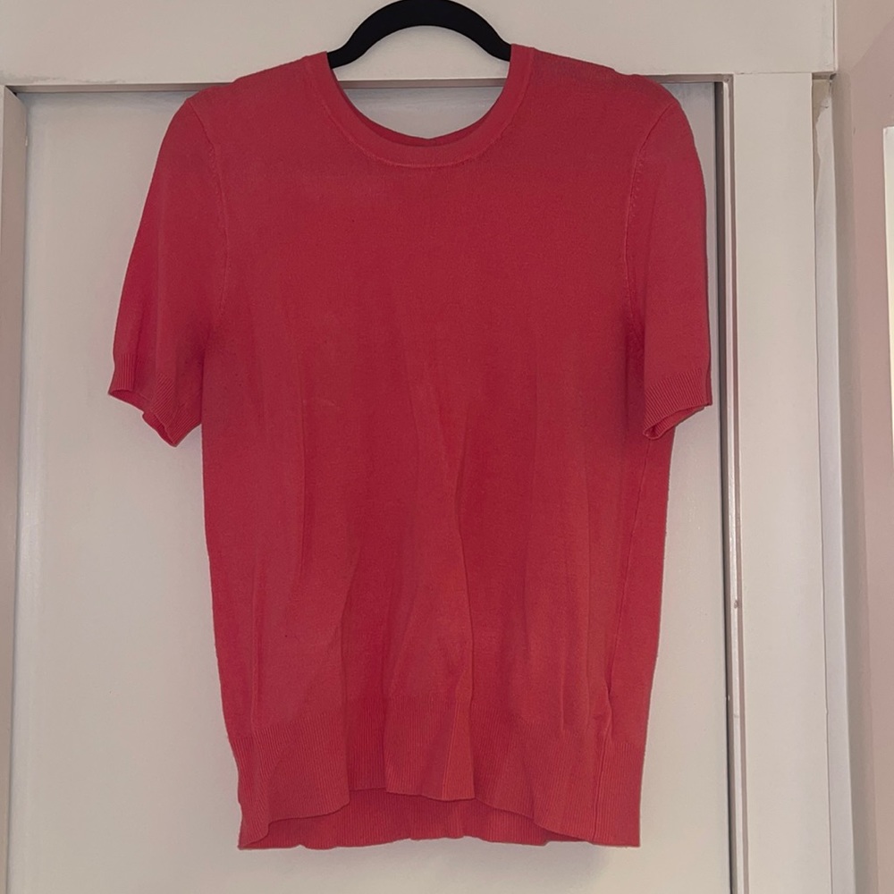 Zara Pink Short Sleeve Sweater. Size Large.